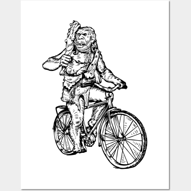 SEEMBO Neanderthal Cycling Bicycle Cyclist Biker Biking Bike Wall Art by SEEMBO